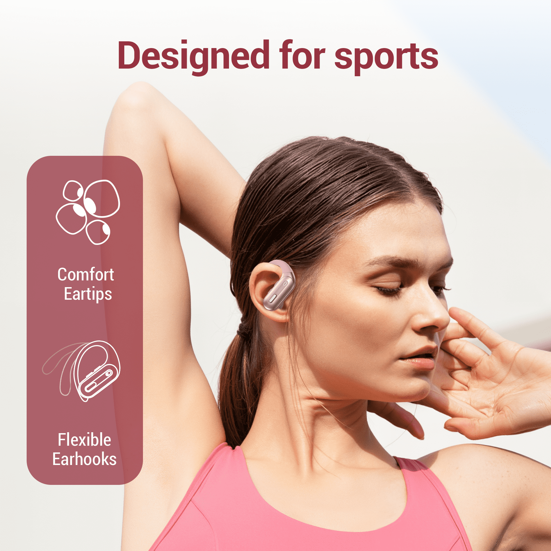 VEAT00L Active Noise Cancelling Ear Buds Wireless Earbuds 75H Playtime Bluetooth Headphones with LED Display Case, Deep Bass Fitness Earphones Gym Running Workout, IP7 Over Earbuds with Earhook
