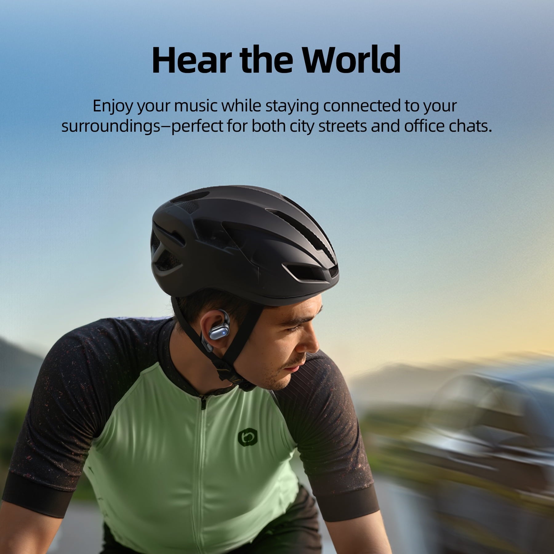 VEATOOL T6 Open Ear Headphones,Bluetooth 6.0 Wireless Earbuds,72H Playtime Stereo Sound Earphones,Air Conduction IPX7 Waterproof Open Ear Earbud with Ear Hooks, Sport Headset for Cycling Workouts